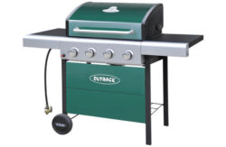 Outback 4 Burner Gas BBQ with Cover - Green.